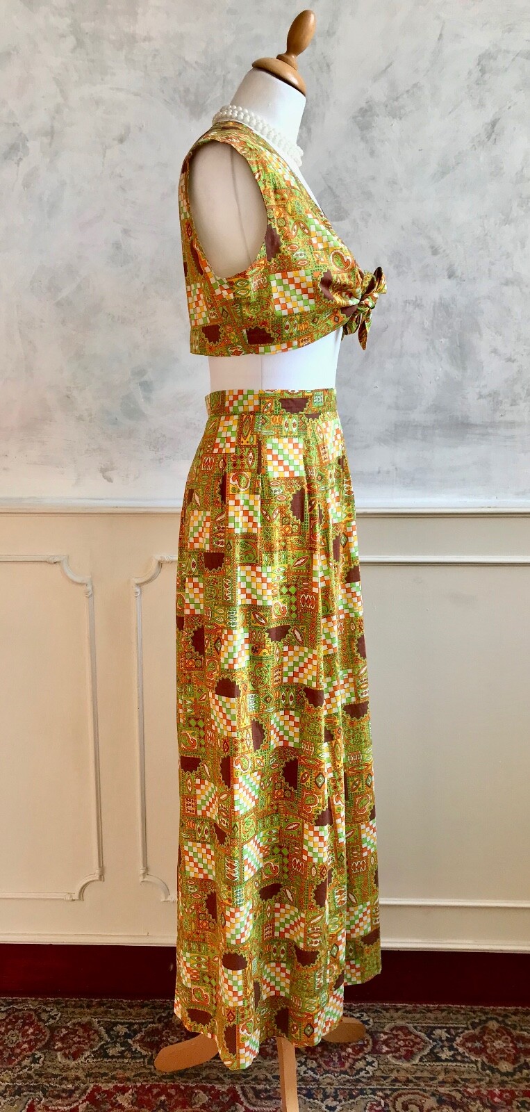 Vintage 1960's Patchwork Geometric Psychedelic 2 … - image 5