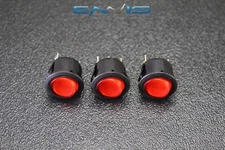3 PCS ROUND ON OFF ROCKER SWITCH MINI TOGGLE RED LED 3/4 MOUNT HOLE EC-1215RD