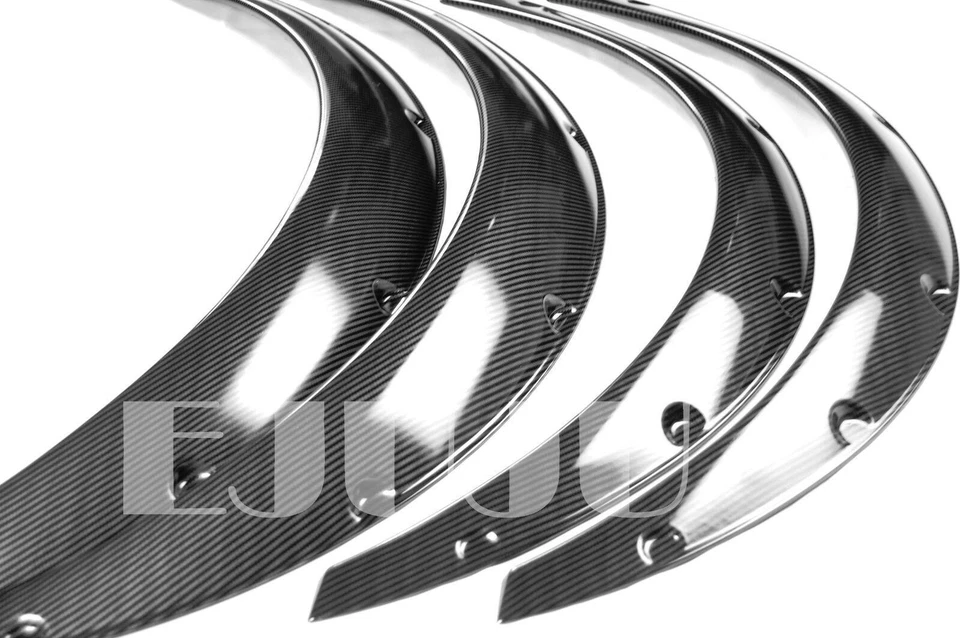 1.1.75" F 2.75" R efecto carbono flexible 4 piezas anchas guardabarros llamaradas para BMW AUDI Foto 3 de 4