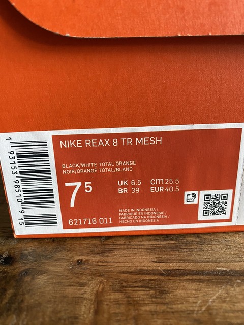 Nike Reax 8 TR Mesh Black Total Orange 