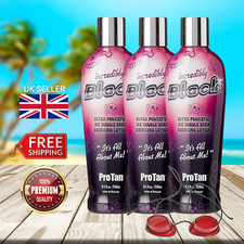 3 x Pro Tan Incredibly Black 10X Double Dark Bronze 250ml + FREE Sunbed Goggles