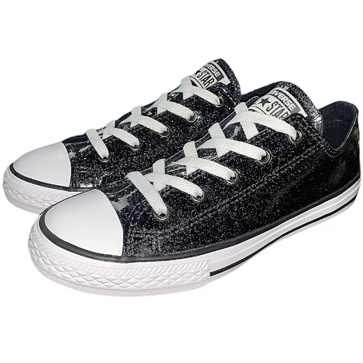 Ladies black store glitter converse