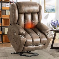 Large Oversized Electric Power Lift Recliner Chair with Massage Heat for Elderly