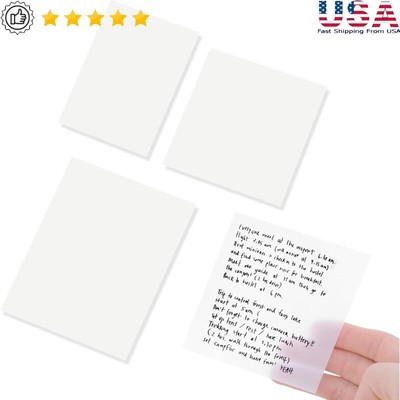 150 Sheets Clear Sticky Notes Waterproof Self-Adhesive Memo Pads Office School
