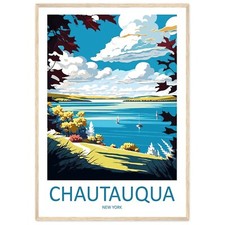 Chautauqua Lake Travel Print Wall Art Chautauqua Lake Wall Hanging Home Dcor gea