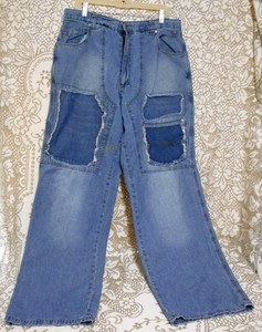 distressed barcode 36x34 baggy hop wash denim hip jeans pants mens brown