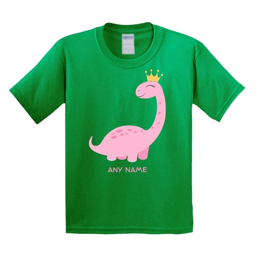 Personalized Cute Dinosaur Kid's Short Sleeve Custom T Shirt Graphic Gift USA - Picture 11 of 13