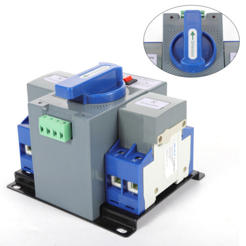 Interruptor de transferencia automática Dual Power 63A 2P ATS interruptor generador interruptor de cambio - Imagen 8 de 12