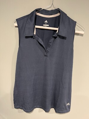 ADIDAS GOLF Women's Sleeveless Polo Tank Trace Blue Sz M