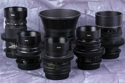Cinema Lens 20/28/37/58/85/135mm Cine mod Canon EF mount, Set of 6 lenses