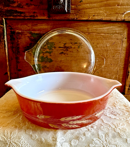 Vintage Pyrex rust autumn harvest casserole dish 500ml #471B With Lid - Picture 3 of 10