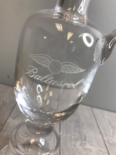 Unique Sterling Cut Glass Golf Trophy Vase Claret British Open Style - Picture 2 of 7