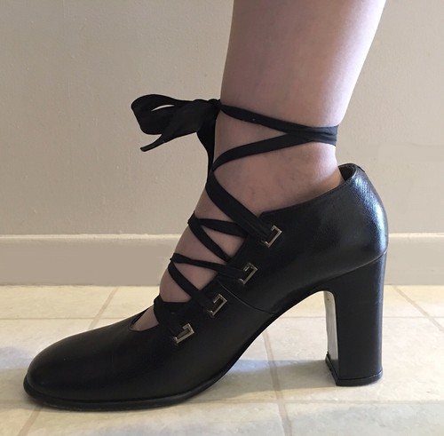 Kenneth Cole Lace Up Black Mary Jane 