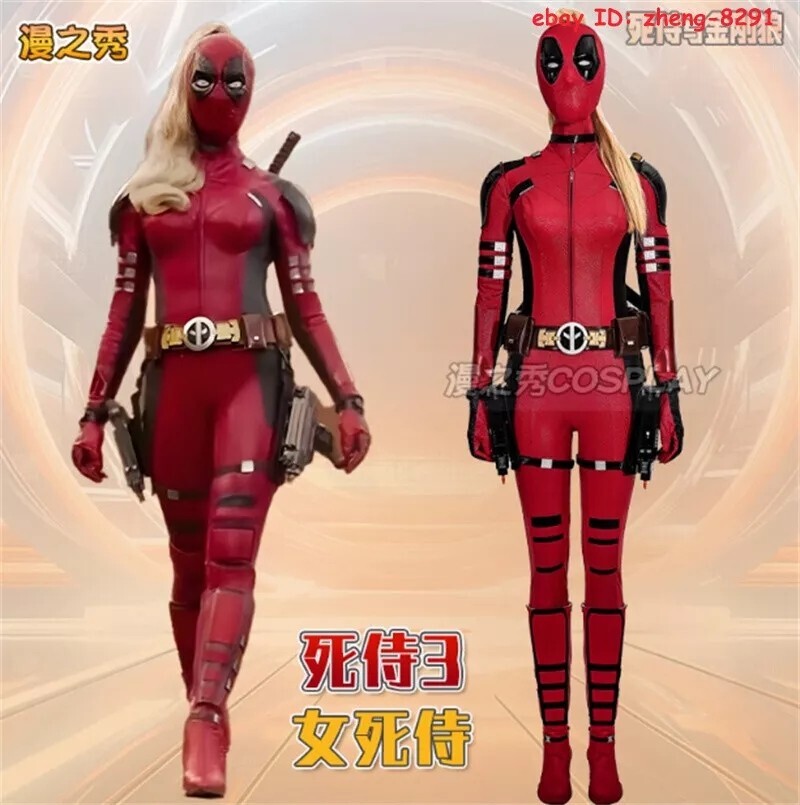 Lady Deadpool Cosplay Outfit Jumpsuit Mask Wanda Wilson Suit Halloween  Costume