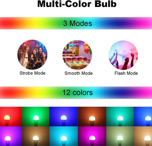 Lampadina a LED RGBW, Dimmerabile, RGB+ Bianco Caldo 2700K Da 10W - Foto 3 di 12