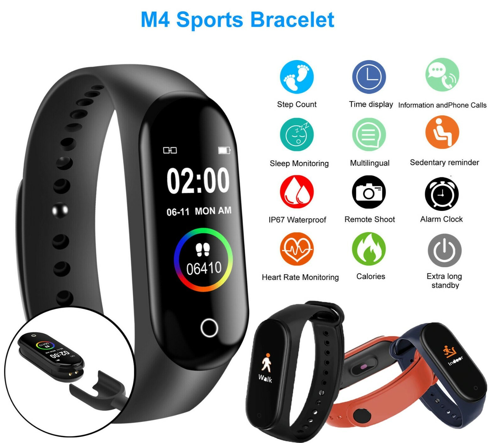 Heart Rate Smart Bracelet M5 CaracterÃsticas Heart Rate Smart Band