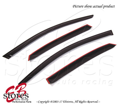Black Tinted Out-Channel Vent Visor Deflector 4pcs For 2009-2015 Audi A4