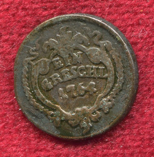 Austria/Hungary Empire Transylvania 1764 One Greschl Maria Theresa,rare copper