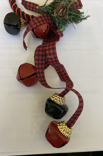 Christmas House Jingle Bells Door Knob Hanger Red & Green 11” Length - Picture 7 of 7