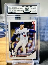 2025 Bowman Yoshinobu Yamamoto #18 World Series MVP GMG Graded 10 Gem Mint 💎 