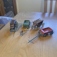 Buffalo Bill 1950s WILD WEST HORSE DRAWN Wagons & coach for spares or repair 