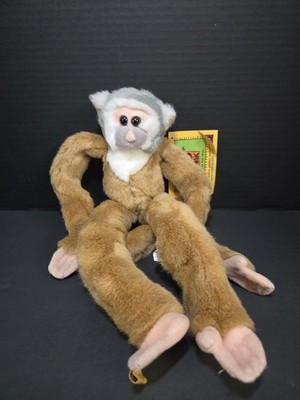 Wild Republic Hanging Monkey Plush Long Arms Brown with Gray Face 2001 15''