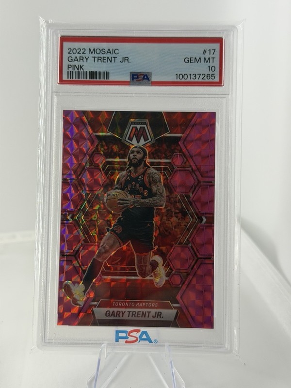 Panini 2022-23 Mosaic Gary Trent Jr. Pink Parallel #17 Toronto Raptors PSA 10