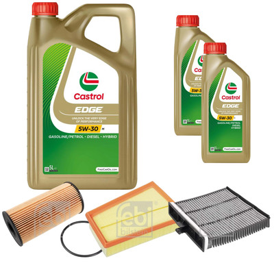 FEBI BILSTEIN Inspektionspaket 7L CASTROL EDGE 5W-30 M für Renault Scénic II