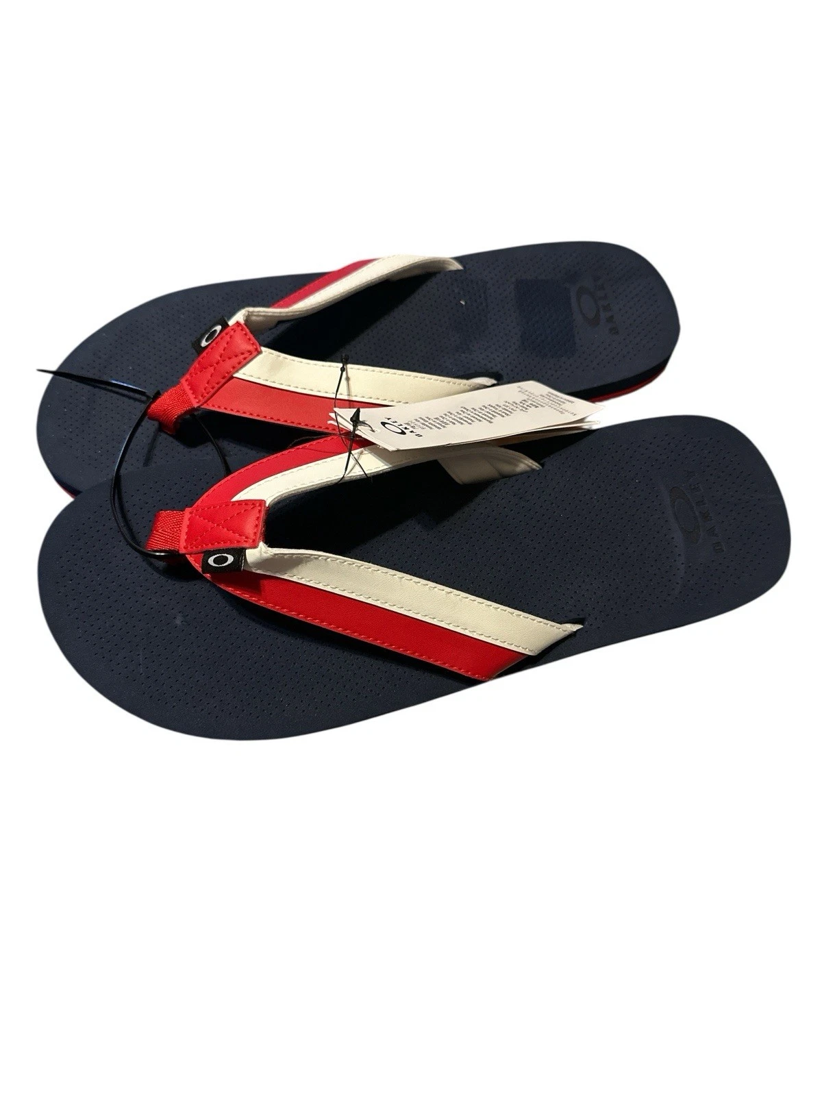 OAKLEY BURKE Men's Flip-Flop Sandals - Red/White/Blue - Size 13- NWT