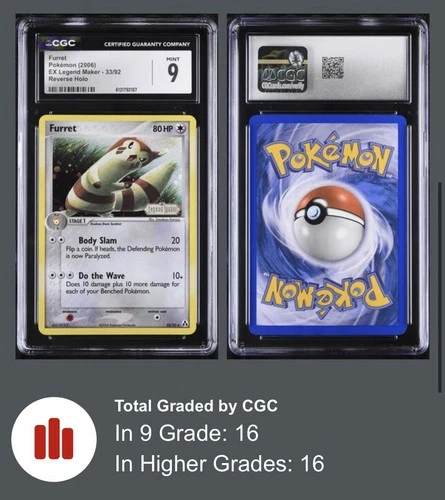 Furret 33/92 Legend Maker Reverse Holo 2006 CGC 9 MINT