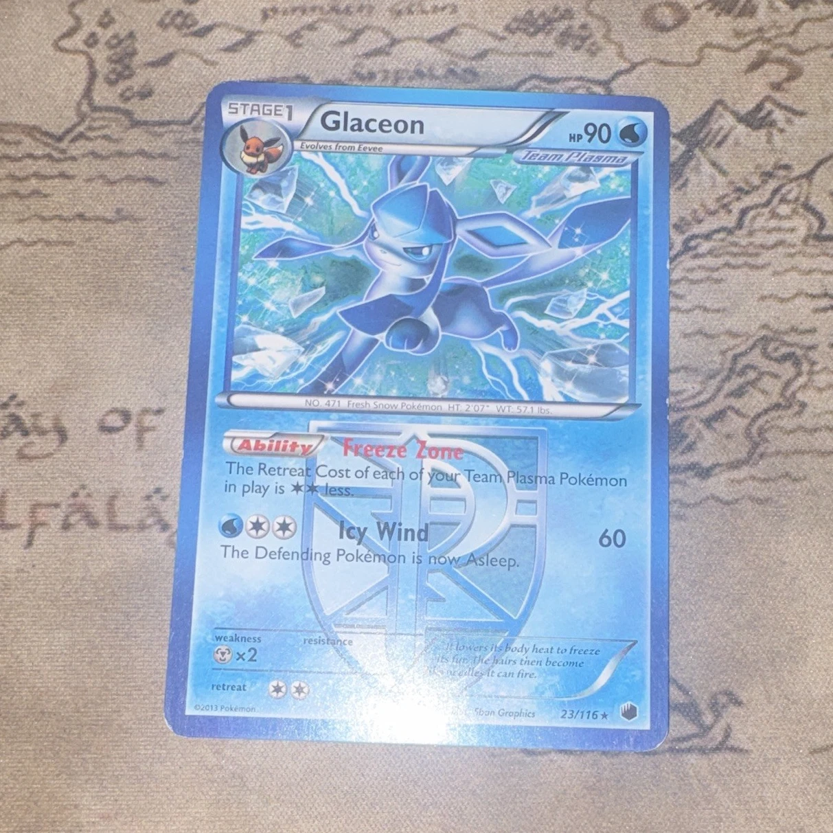 Pokémon Glaceon Plasma Freeze Rare Team Plasma 23/116