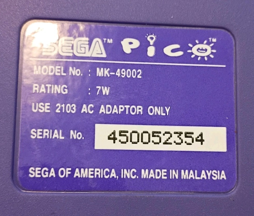 Sega Pico Console System Tested Working Includes 4 Game Cartridges