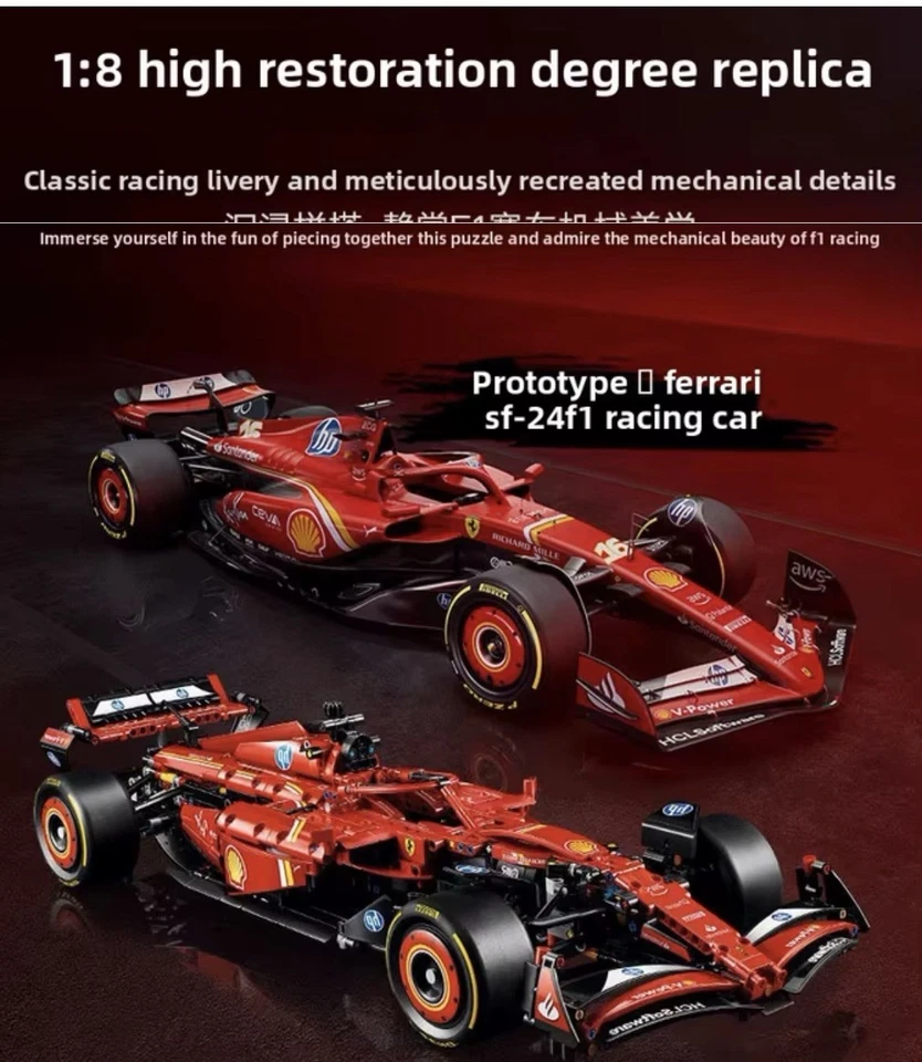 Technic Monoposto F1 Ferrari SF-24 Modello di Auto Formula1 NO SCATOLA - Immagine 2 di 4
