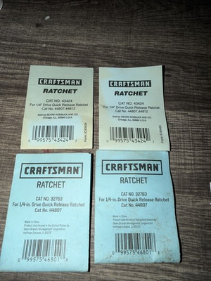 #ad Sears Craftsman 4 Ratchet Repair Manuals 32763 43424 1 4” Drive Teardrop Memor $12.00