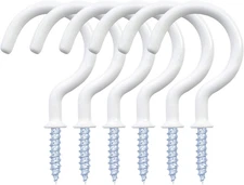 12 Pack Vinyl Coated Ceiling Hooks, Multi-Function Wall Hooks for Indoors Outdoo