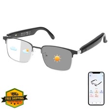 AI Smart Glasses Real-Time Translation 160+ Languages Photochromic Mic Speaker