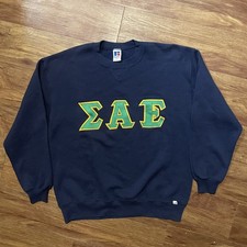 Vintage 90s Russell Athletic Sigma Alpha Crewneck Sweatshirt Size XL Made In USA