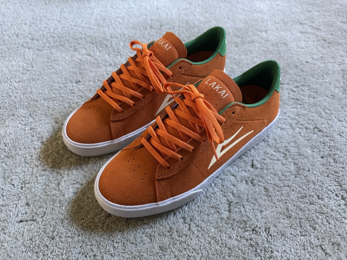 Larry June - Lakai Newport SMU Skate Shoes - Orange Suede - Size