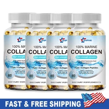 Hydrolised Marine Collagen Capsules 1200mg Type 1 Pure Max Strength Skin Hair