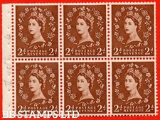 SG. 543l. SB78f. 2d Light Red-Brown. An UNMOUNTED MINT booklet pane of 6. B64173