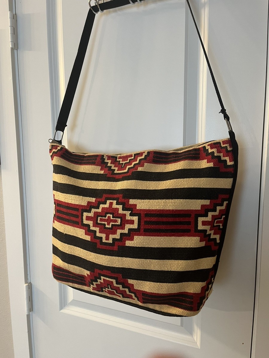 Handcrafted Colorful Patchwork Duffle-Style St. Clair Designs Emily Bag. View 5