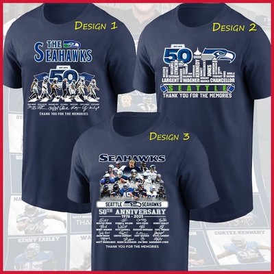 2025 Seattle Seahawks 50th Anniversary Thank You For The Memories Signatures Fan