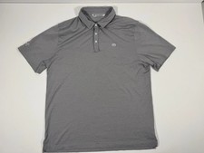 Travis Mathew Polo Men's XL Golf Gray Short Sleeve-Embroidered Sleeve