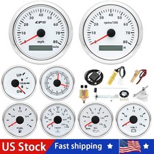 8 Gauge Set With Senders 85mm Gps Speedometer 0-80mph Tacho Fuelvoltoiltemp..