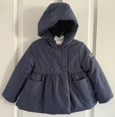 Il Gufo Navy Hooded Coat w/Pockets - Girls 18 months