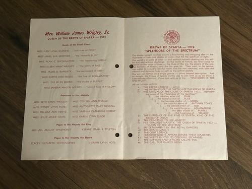 1972 Krewe of Sparta Ball Program- Mardi Gras Krewe Favor - Picture 2 of 3
