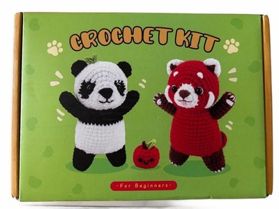 Häkelset für Anfänger - Panda & roter Panda Plüschtiere