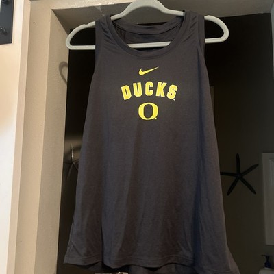 Women's Nike Anthracite Oregon Ducks Arch & Logo Classic Performance Tank Top L