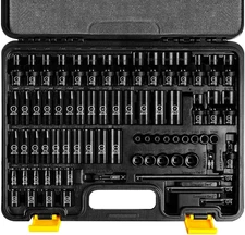 1/4" Drive Impact Socket Set, 72-Piece Standard SAE (3/16-9/16 Inch) and Metric 