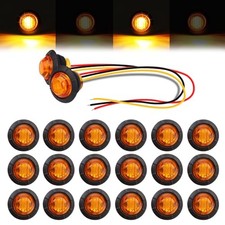 20 Pcs Strobe Marker Lights 3/4 Inch Amber LED Mini Pack of 20 Amber 20 Pcs